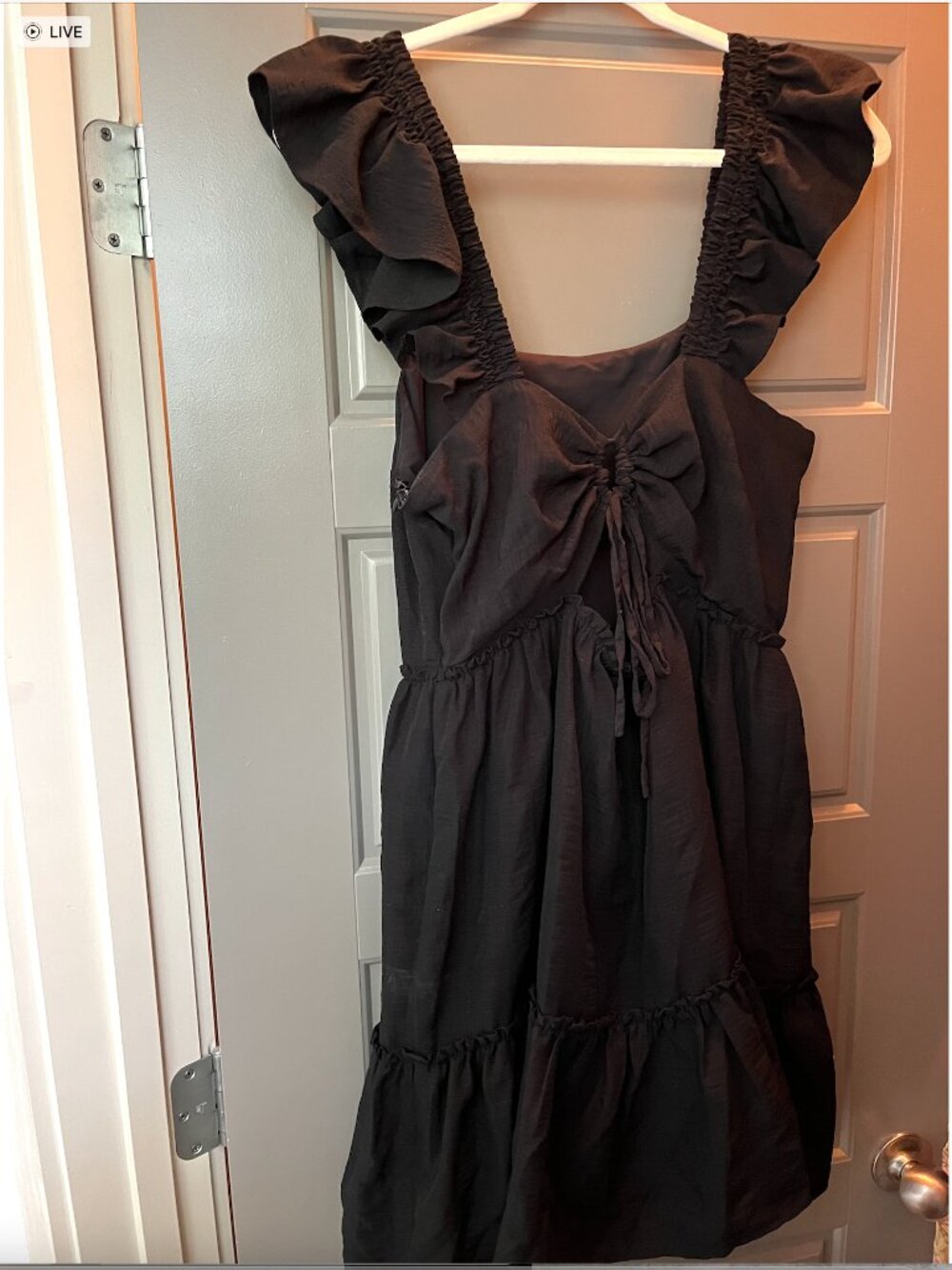 Greylin Black Ruffle-Sleeve Mini Dress - Picture 3 of 3